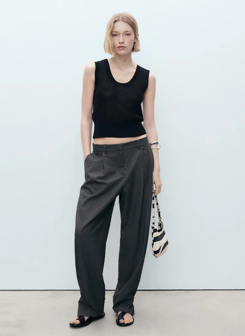 MANGO low-neck knit top